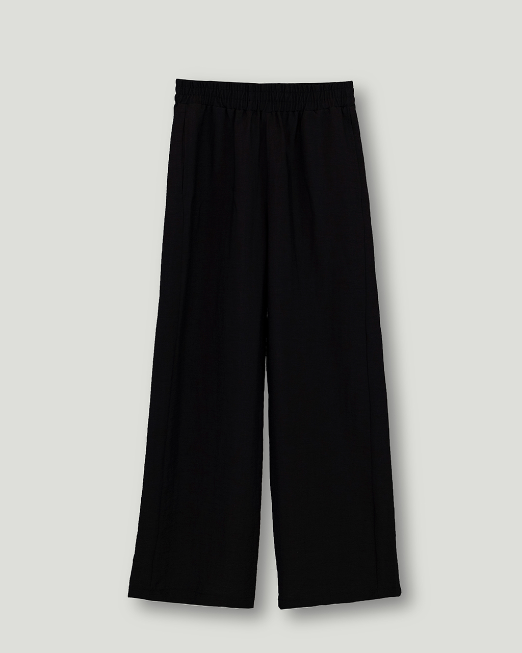 Beli Lastikli Keten Cotton Pantolon, Siyah