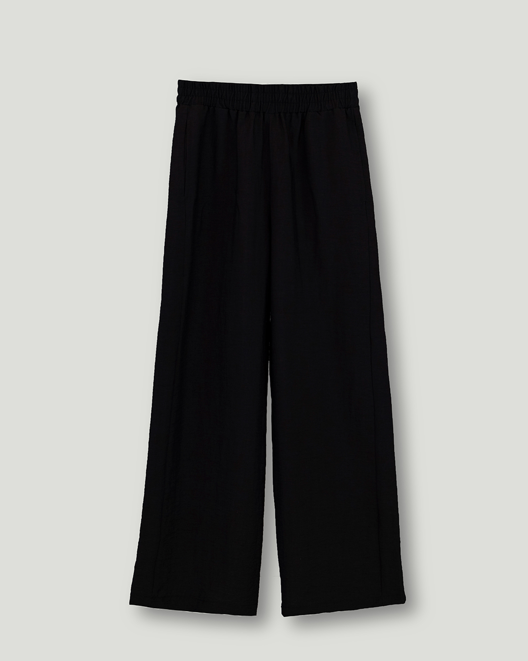 Beli Lastikli Keten Cotton Pantolon, Siyah