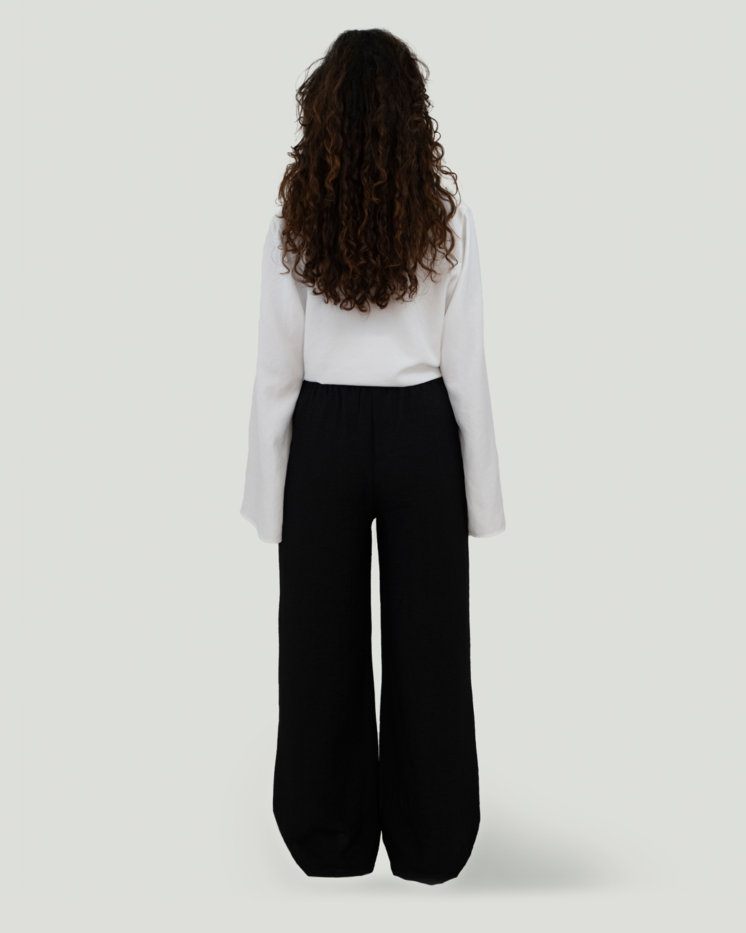 Beli Lastikli Keten Cotton Pantolon, Siyah