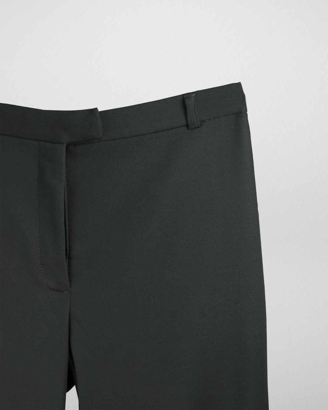 Kemer Detaylı Straight Fit Pantolon, Koyu Yeşil