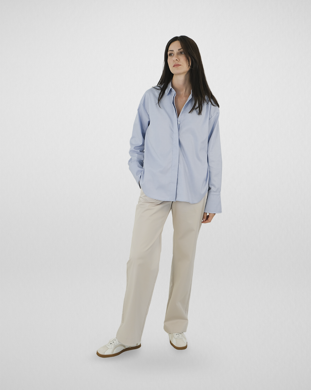 Canvas Straight Fit Pantolon, Açık Bej