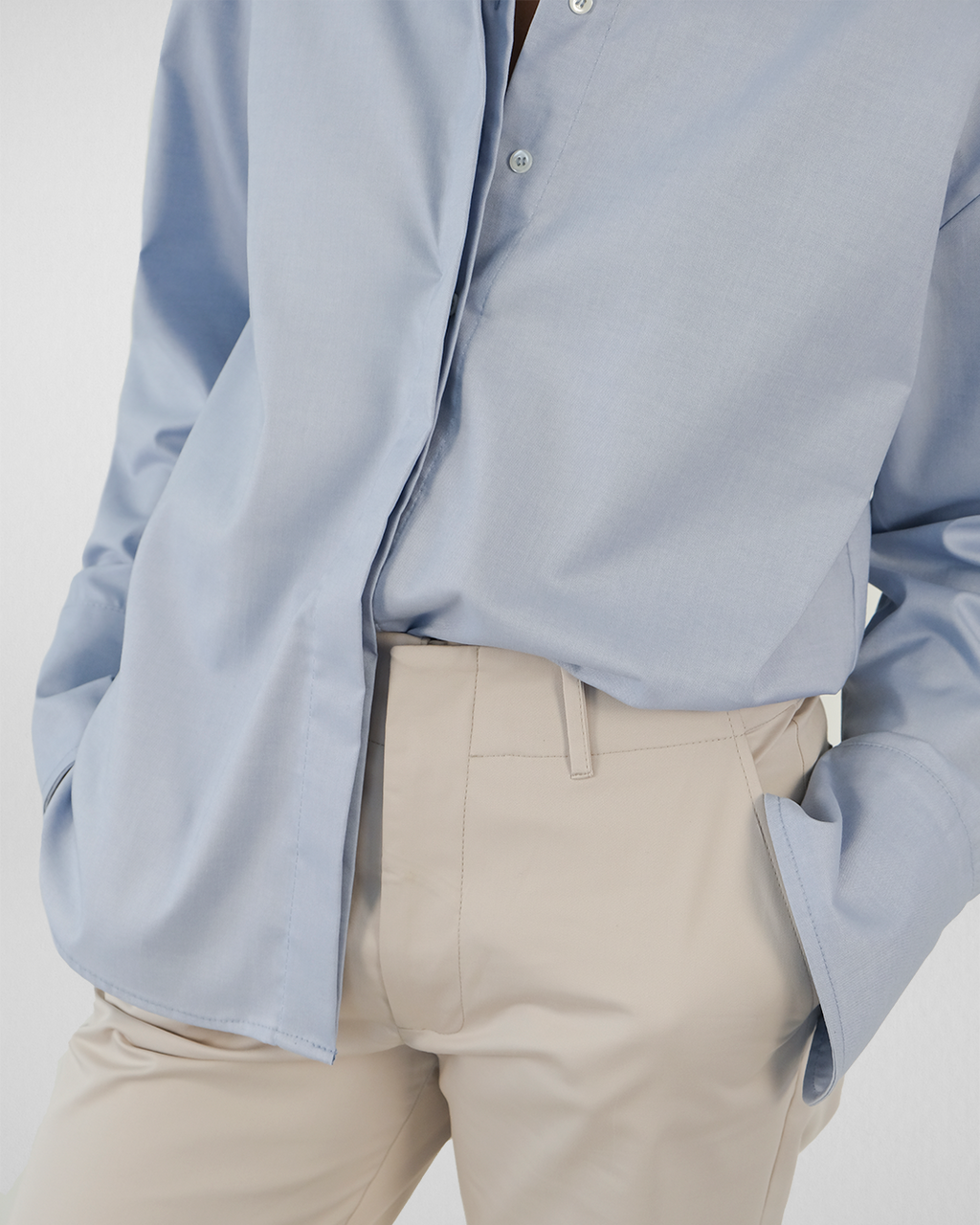 Canvas Straight Fit Pantolon, Açık Bej