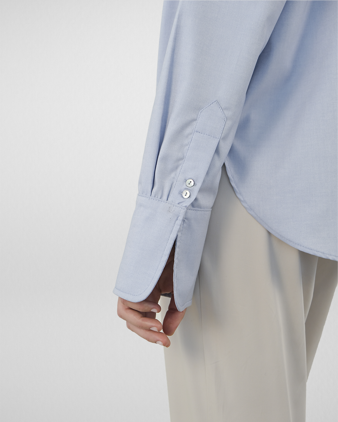 Düşük Omuzlu Oxford Gömlek, Açık Mavi