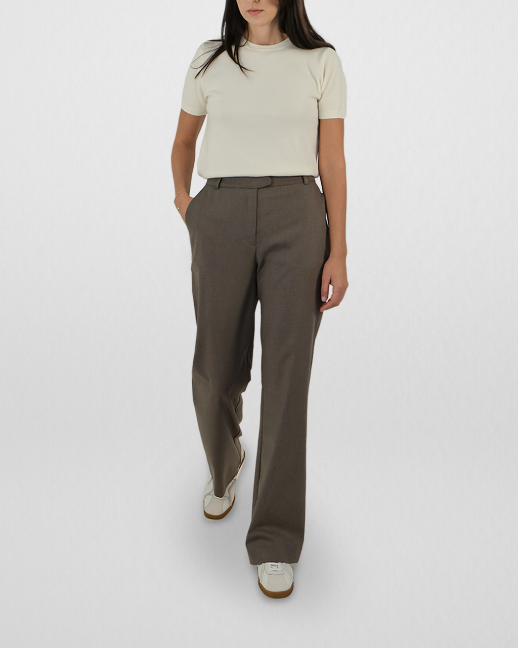 Kemer Detaylı Straight Fit Pantolon, Vizon