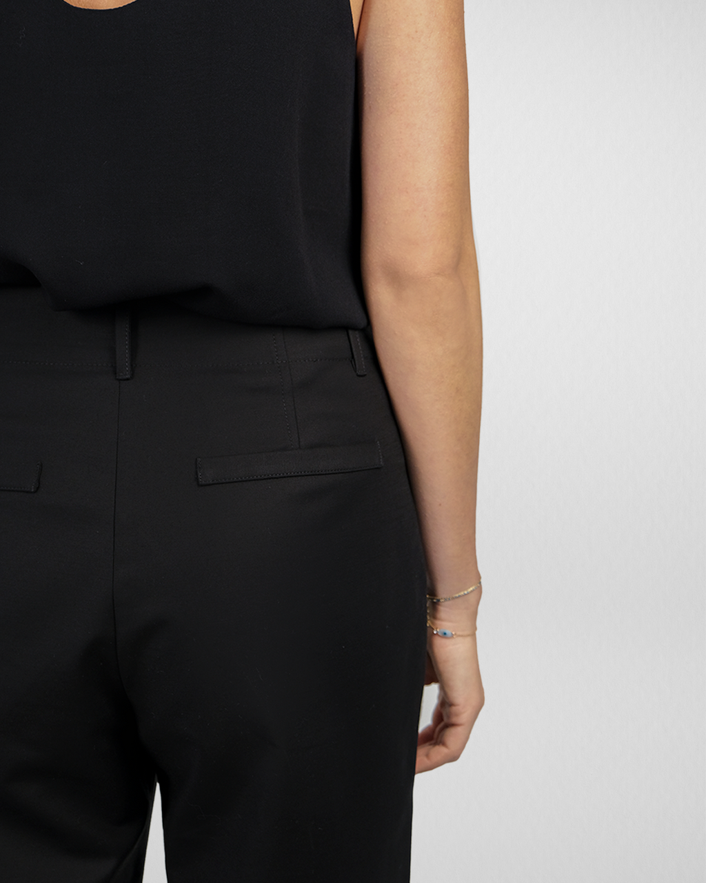 Canvas Straight Fit Pantolon, Siyah