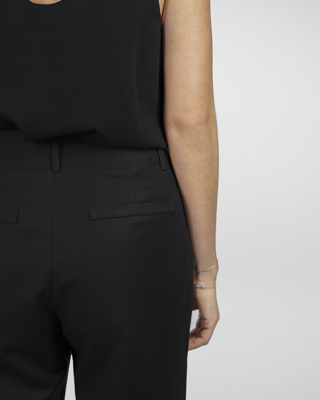 Canvas Straight Fit Pantolon, Siyah